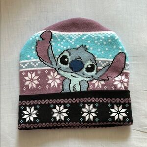 Kids' Winter Beanie with Stitch - Blue and Purple